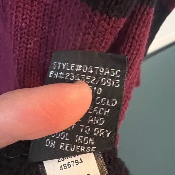 AB Studio Womens Striped Crewneck Sweater with Buttons Down Back Size Small - Picture 4 of 5